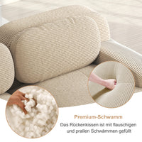 Boneless Corduroy Sofa, Breathable Rope Structure, Ultra Wide Armrests