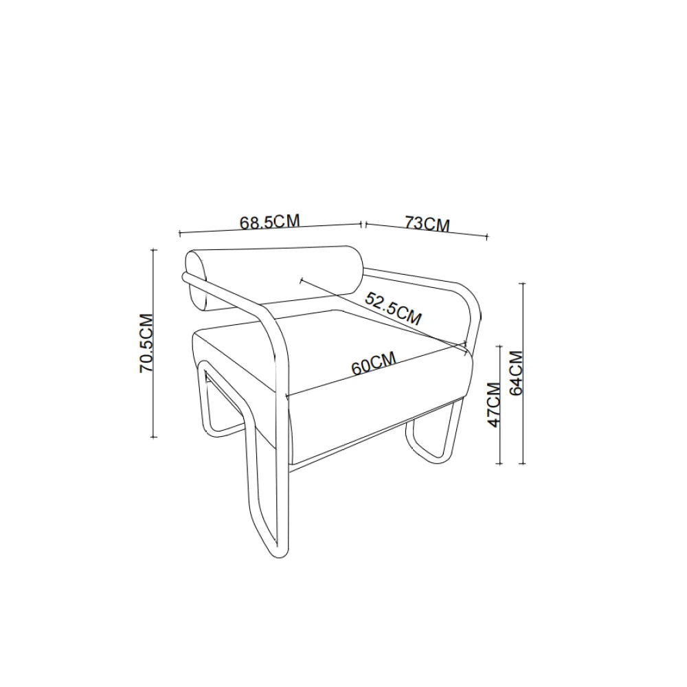 68.5 X 73 X 70.5 cm Modern Lounge Chair with Stylish Backrest