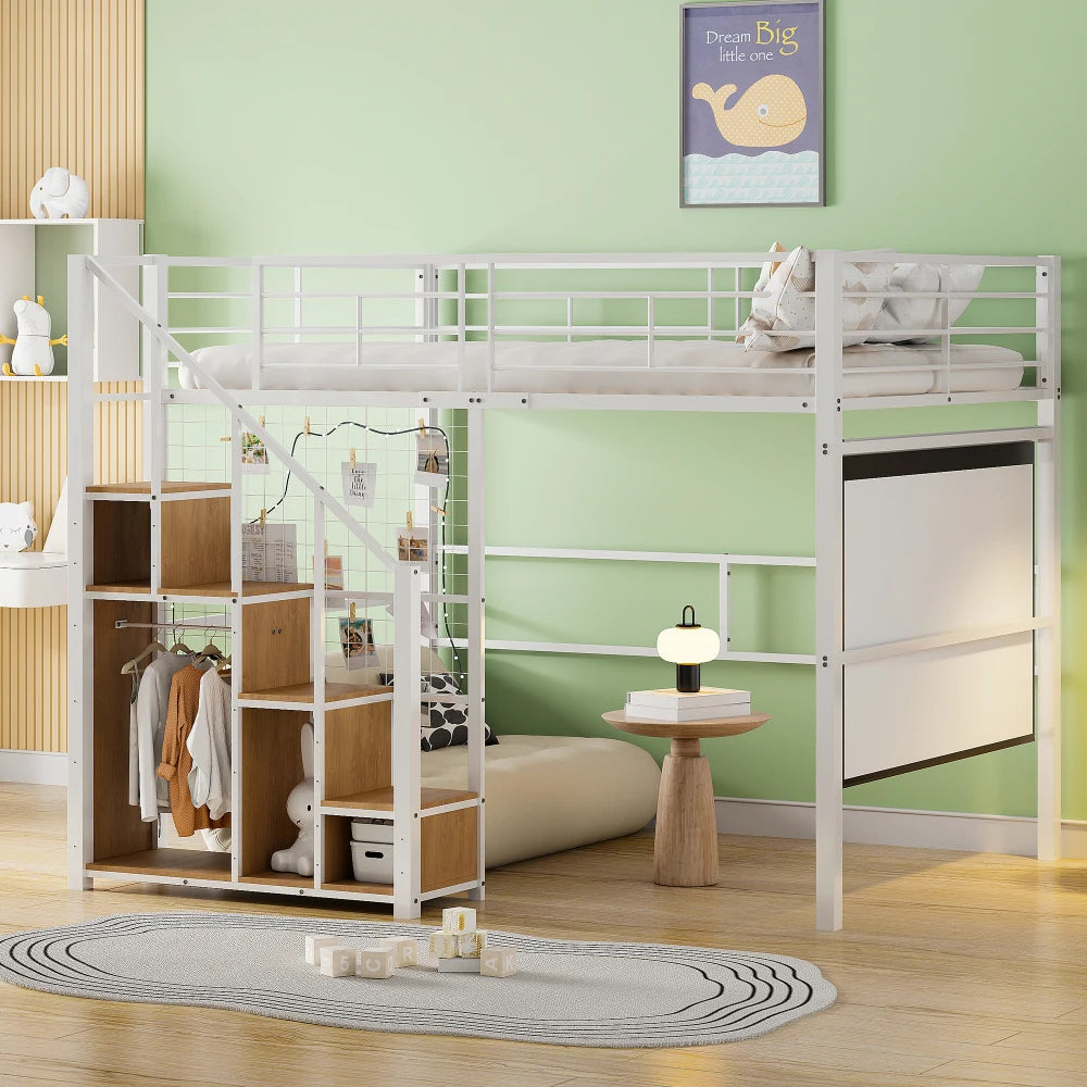 Modern High Bed with Safety Ladder 140*200