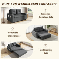 3-in-1 Pull Out Sofa Bed, Modern Double Sofa with Sleep Function