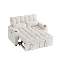 142cm Wide 3‑in‑1 Reclining Convertible Sofa Bed