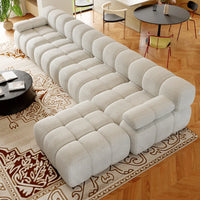 400cm L-Shape Corner Foam Boneless Compression Sofa