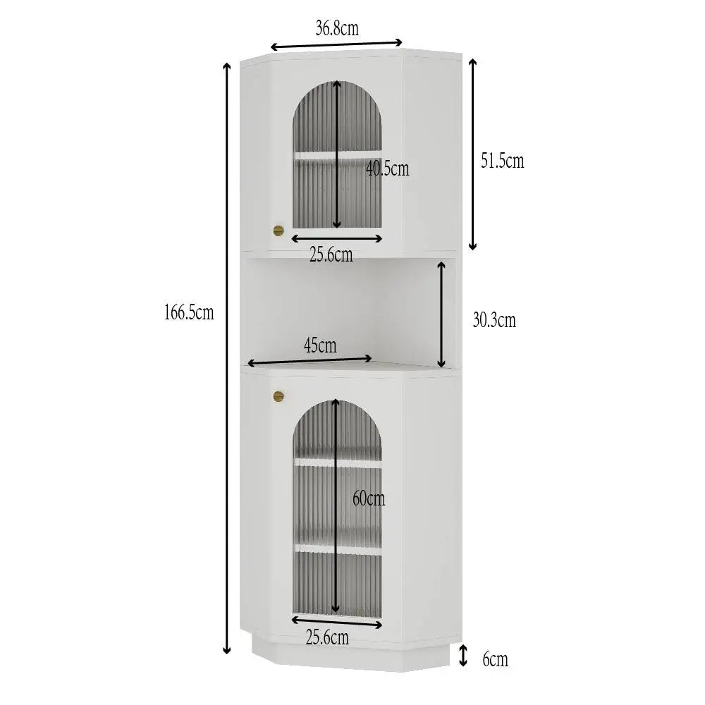 45 X 45 X 166, 5cm Bathroom Cabinet with Light Bar, Corner Cabinet