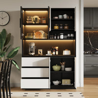 120.5×40×180CM Kitchen Storage Cabinet with 6 Doors