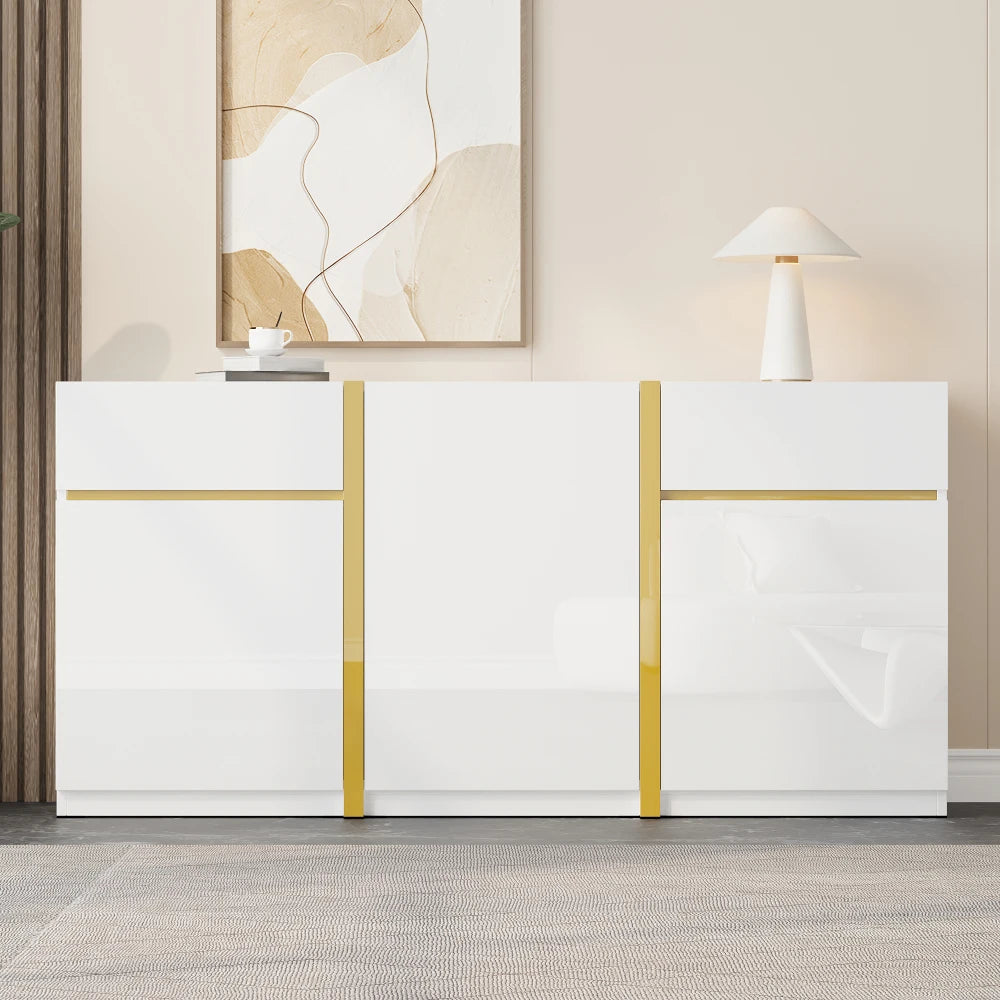 Luxurious Sideboard, High Gloss Varnish, Modern Living Room Storage Cabinet