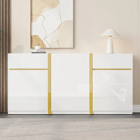 Luxurious Sideboard, High Gloss Varnish, Modern Living Room Storage Cabinet