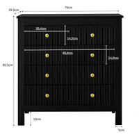 Modern Sideboard, Chest of Drawers with Special Doors, Gold Handles