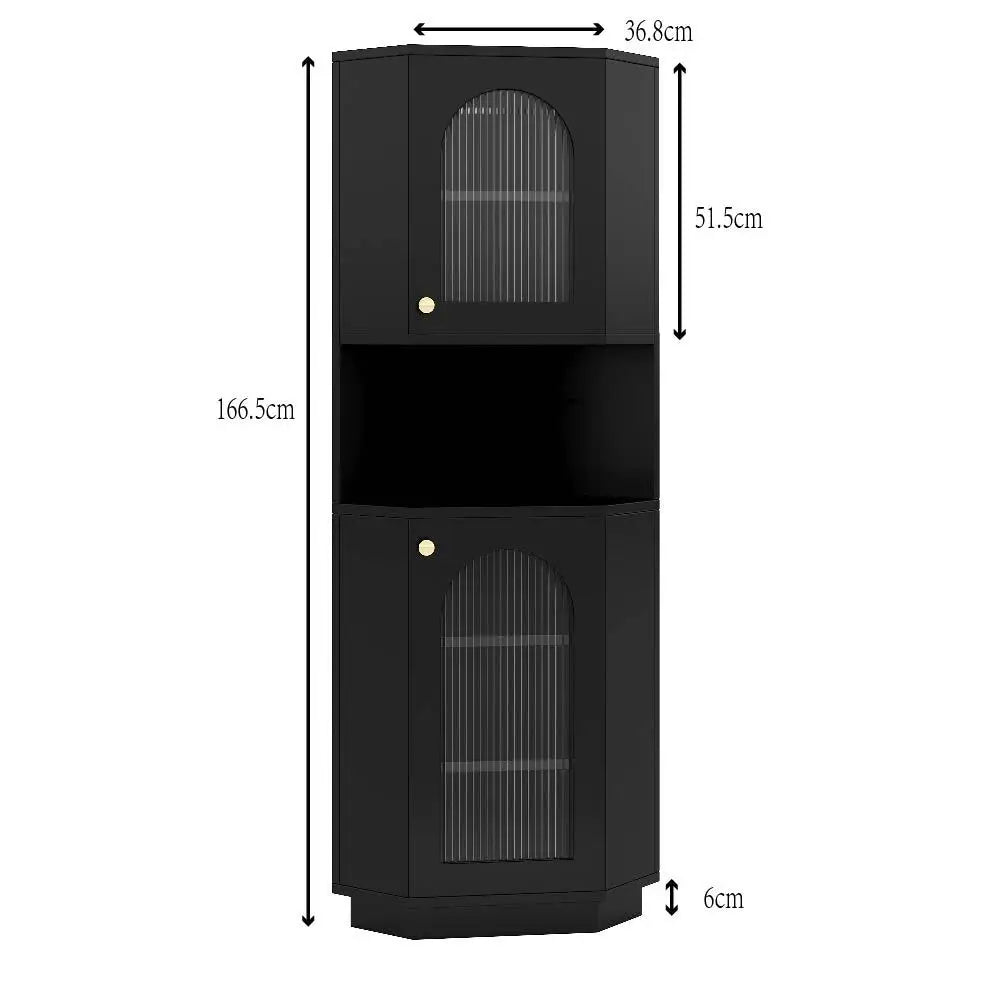 45 X 45 X 166, 5cm Bathroom Cabinet with Light Bar, Corner Cabinet