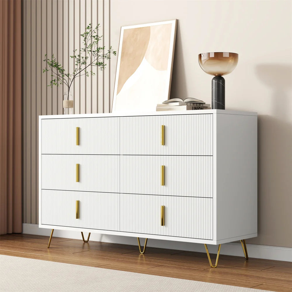 Modern Sideboard with 6 Drawers, Chest of Drawers and Plenty of Storage