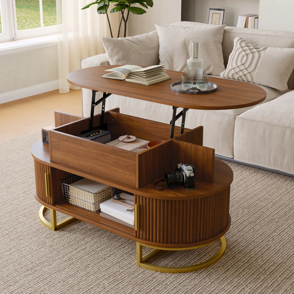 Oval Height Adjustable Coffee Table