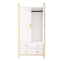2-door Wardrobe, Wardrobe with Wardrobe Rack, 2 Drawers, for Bedroom