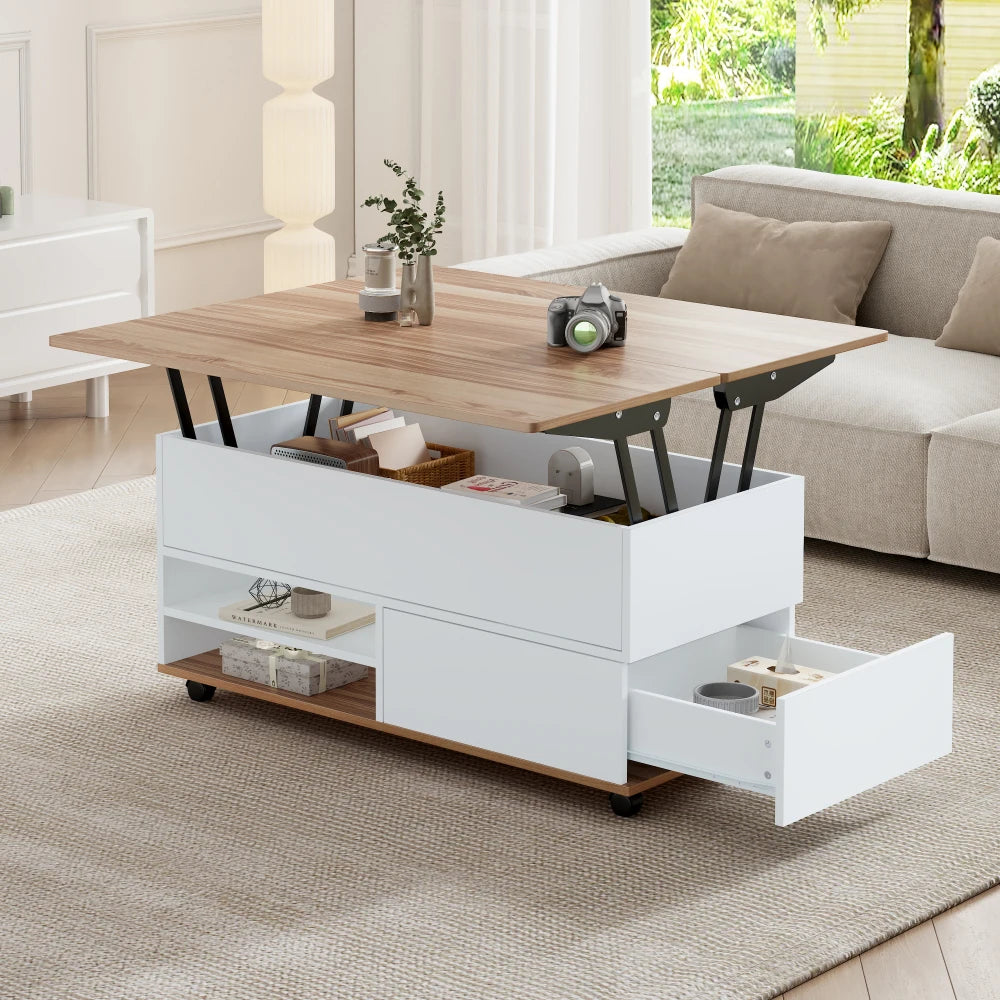 100*98*65cm Coffee Table Height Adjustable