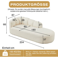 Modern Chenille Chaise Longue, Wavy Backrest Design