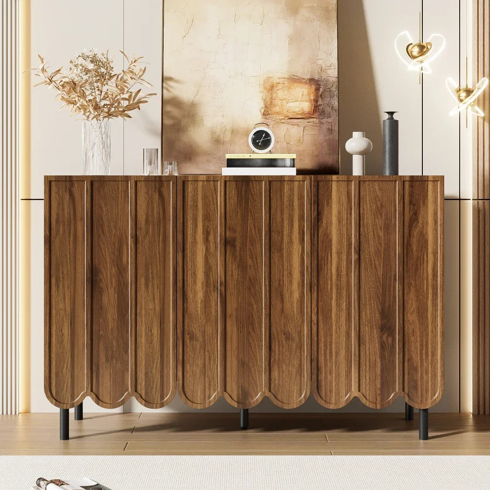 Modern Wooden Sideboard with 120x35x80 Cm Handle-free