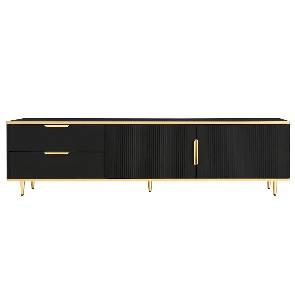 L175×W40×H45cm Modern TV Cabinet, Lowboard, Carved Structure