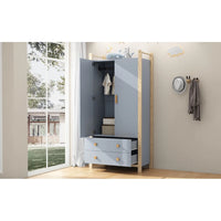 2-door Wardrobe, with Wardrobe Rack, 2 Drawers, Suitable for Bedroom