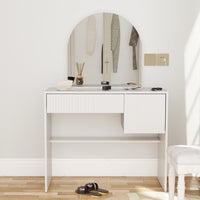 Modern White Makeup Vanity Table with Mirror
