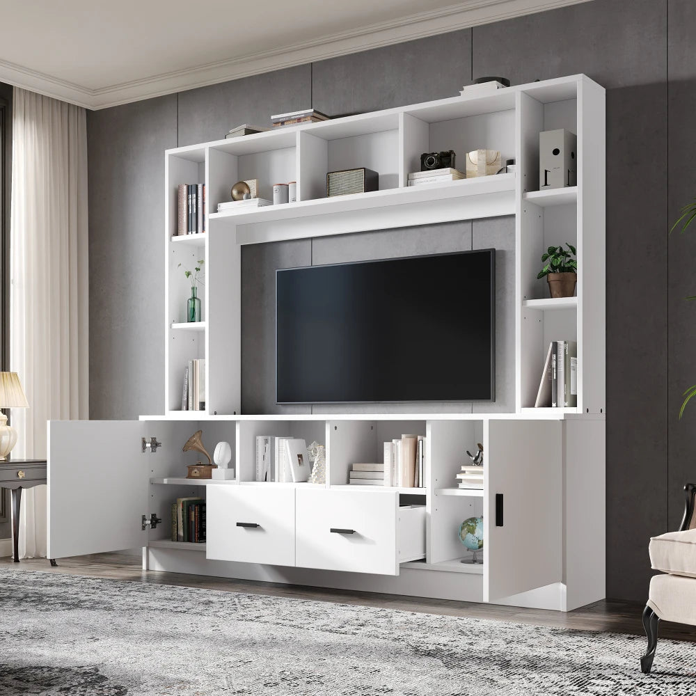 180*35*170cm TV Living Wall Set with Showcase, TV Cabinet Set, 2 Cabinets