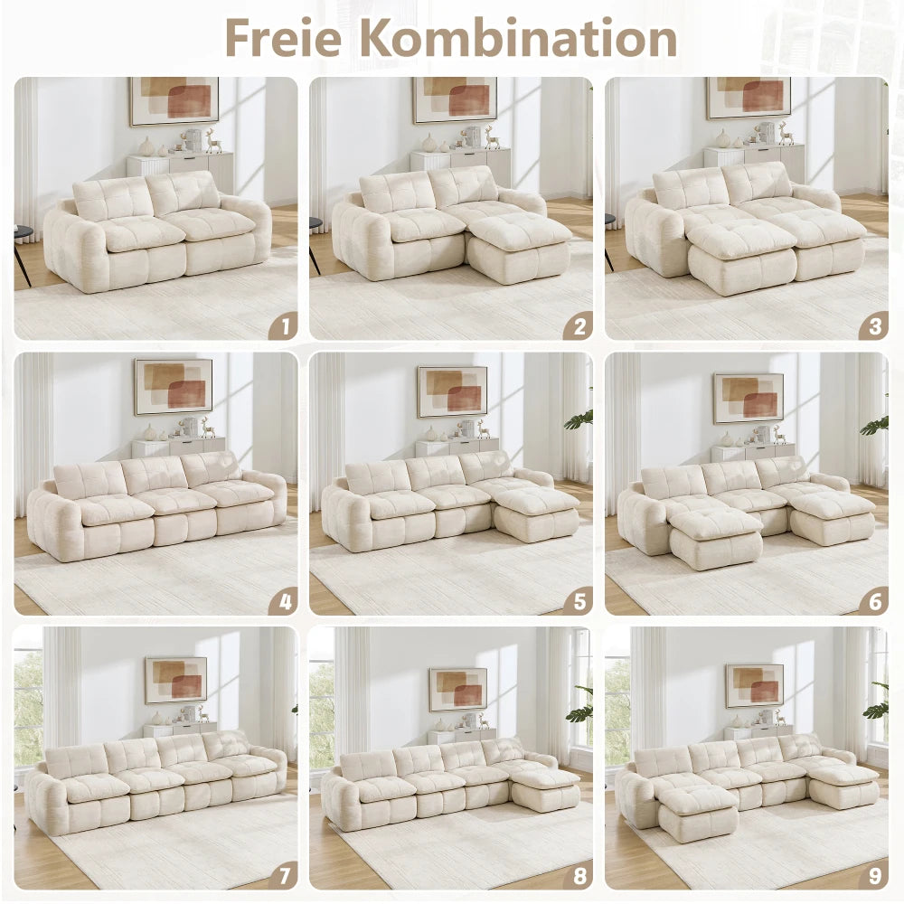 4-Seater Frameless U-Module Modular Sofa