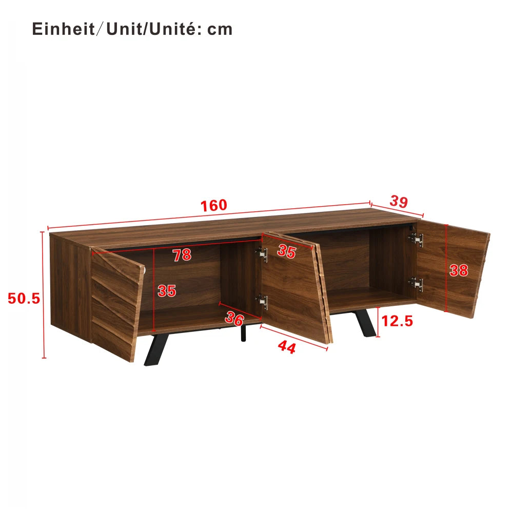 160×39×50.5cm TV Cabinet with Wavefront