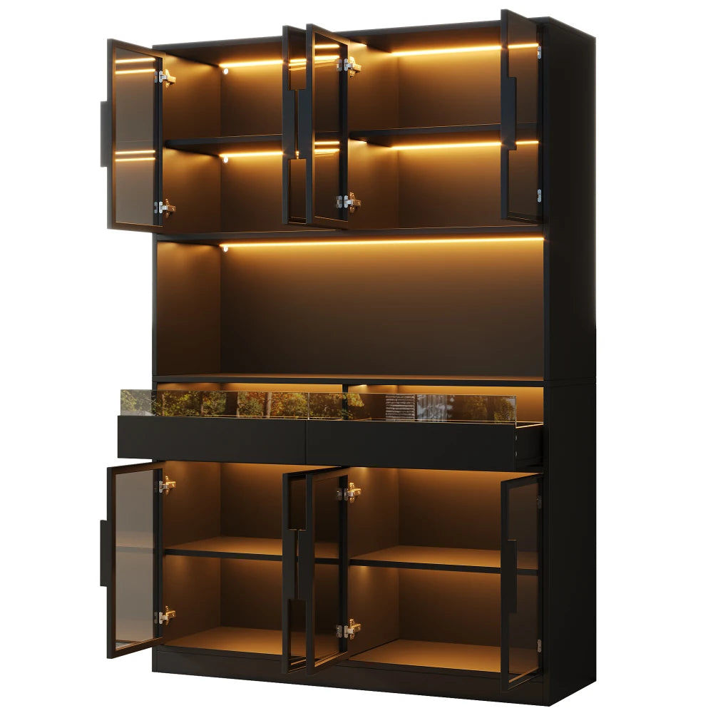 120x40x180cm Modern Glass Showcase Sideboard
