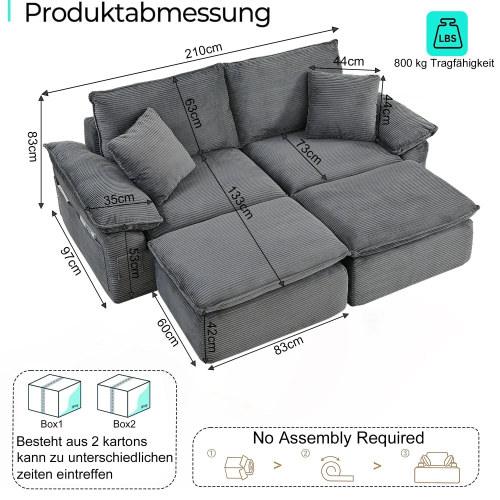 Boneless Cloud Sofa with Sleep Function