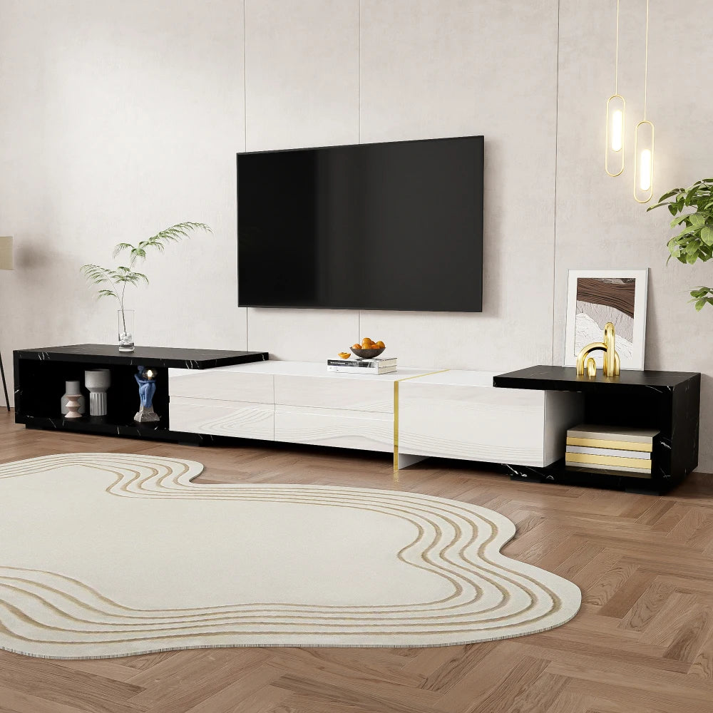 Modern TV Cabinet with Variable Length (140-260 Cm), Rotatable Function