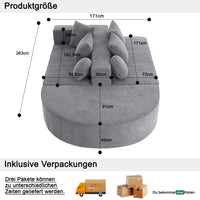 Fully Compressed Boneless Sofa, with Segmented Cloud Sofa