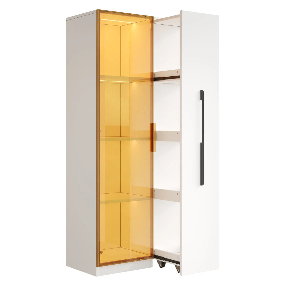 70×40×160cm Modern Large Showcase with Glass Doors