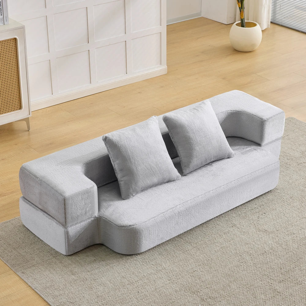 2‑Seat 2‑in‑1 Modern Convertible Sofa, Double‑Use Multi‑Purpose Couch