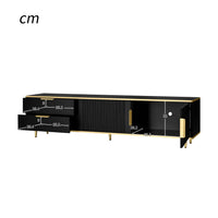 L175×W40×H45cm Modern TV Cabinet, Lowboard, Carved Structure