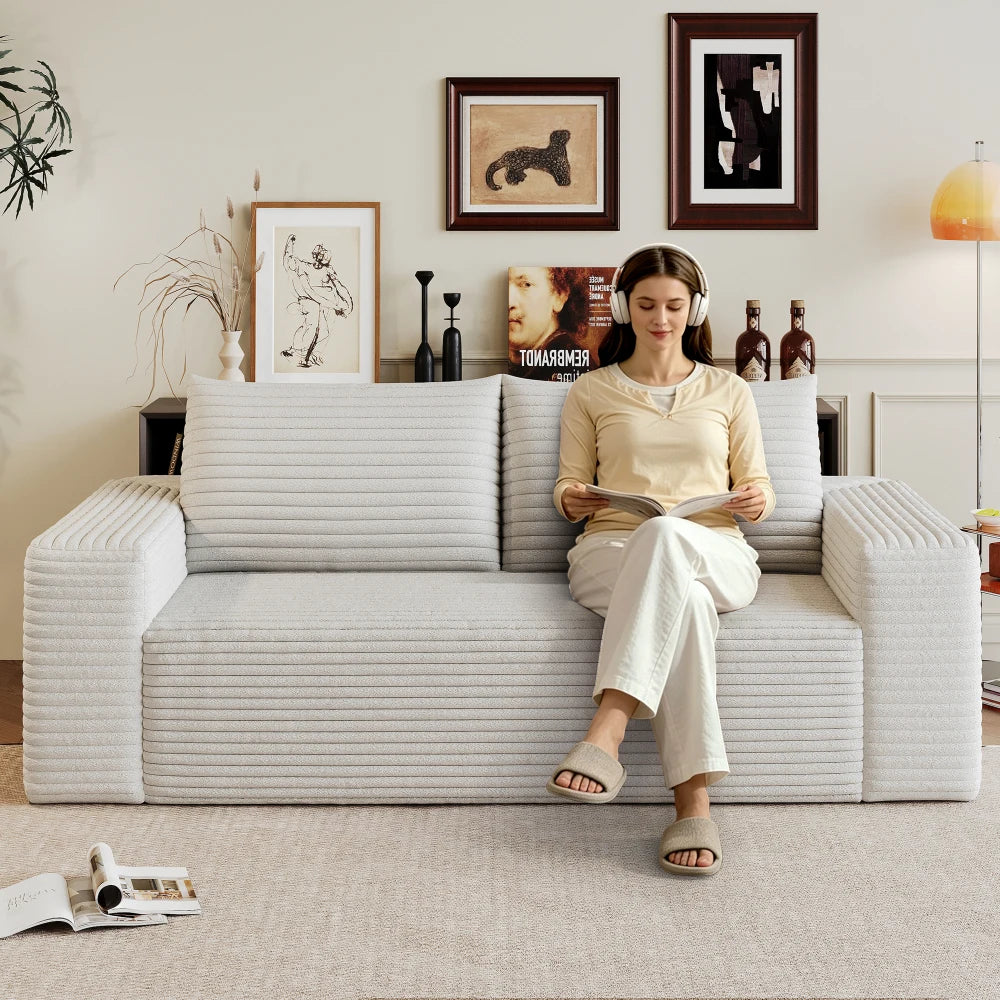 180cm Comfortable Corduroy Loveseat Sofa