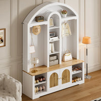 Multifunctional Wardrobe with Shoe Rack and Hooks