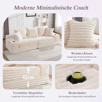 Modular Corduroy Compression Sofa Bed