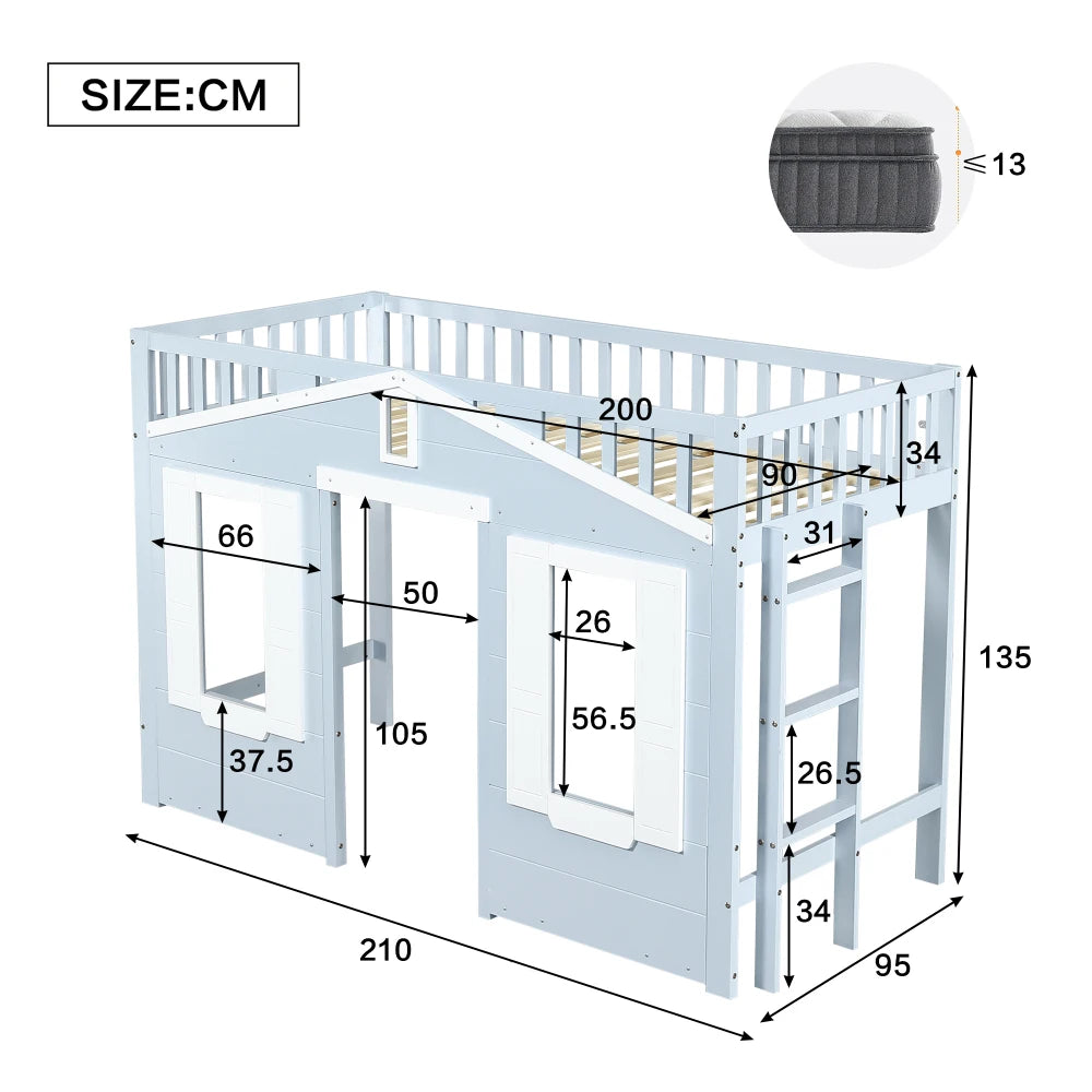 High Bed Space Under The Bed for Flexible Design, Beautiful Window Design