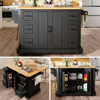 120x45(75)x91cm Modern Mobile Kitchen Island, Kitchen Cabinet