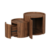 Round Coffee Table with Storage Room
