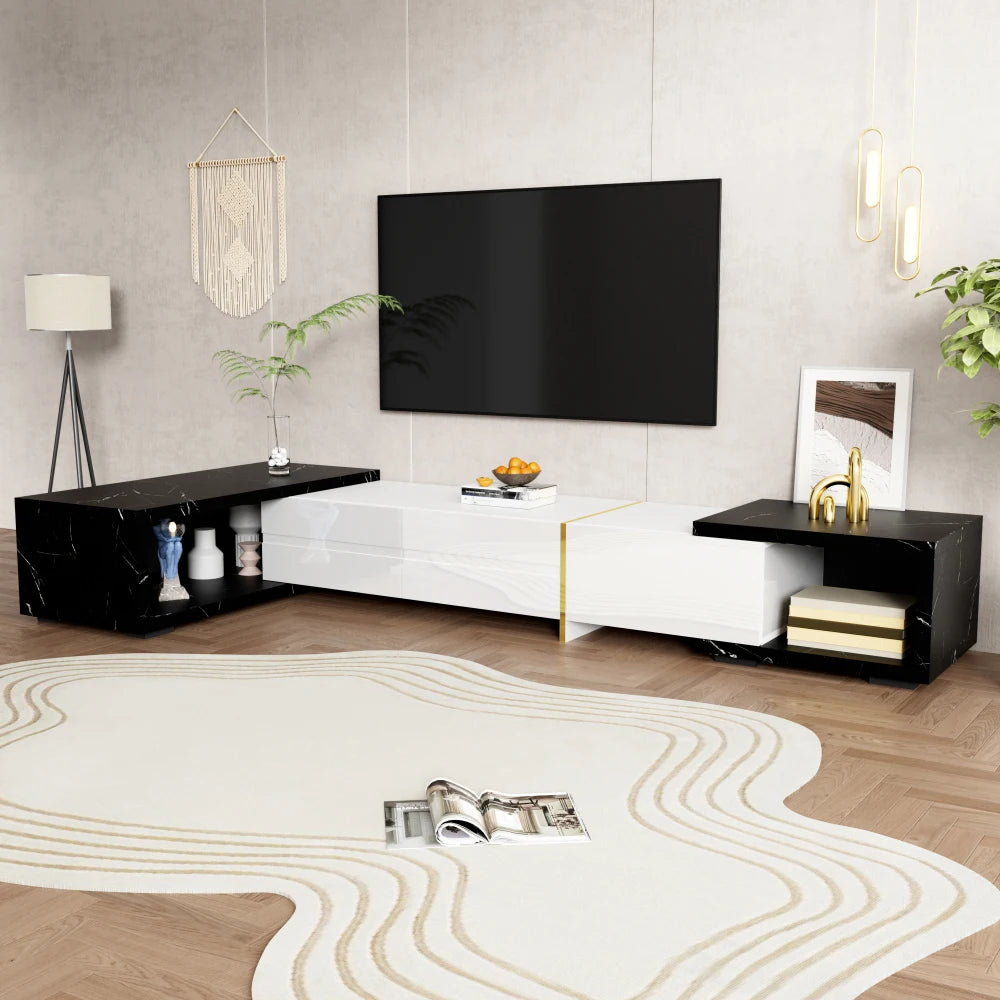 Modern TV Cabinet with Variable Length (140-260 Cm), Rotatable Function