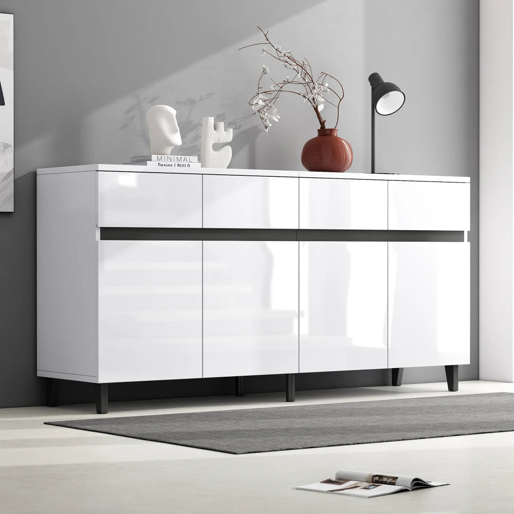 Modern High Gloss Sideboard, Drawers, Highboard