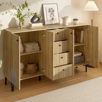 Modern Shoe Cabinet in Wooden Optics with Three Doors