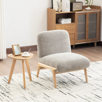 Fabric Lounge Chair, Soft Chenille Fabric and Stable Wooden Frame