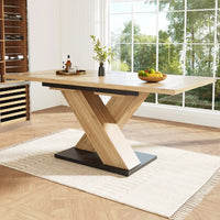 Wooden Dining Table Telescopic, Kitchen Table, Modern Style Pull-out Table