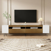 Moderne TV-bord i sort og træ, 180 cm