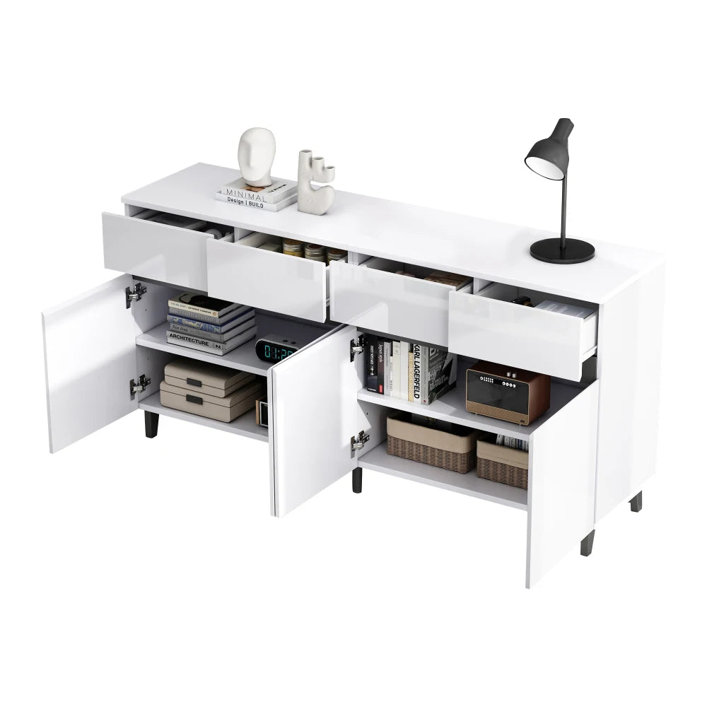 Modern High Gloss Sideboard, Drawers, Highboard
