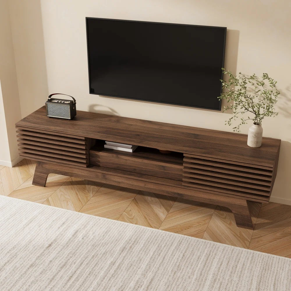 150 X 35 X 44 Cm Tv Lowboard Tv Cabinet, Mdf Laminated Tv Stand with Doors