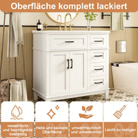 90 X 46 X 87cm Bathroom Cabinet, Silent Drawer Damping