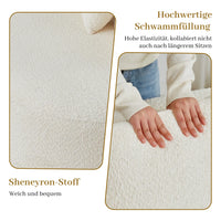 Modular Chenille Sofa, Curved Cashew Shape Design, Continuous Backrest