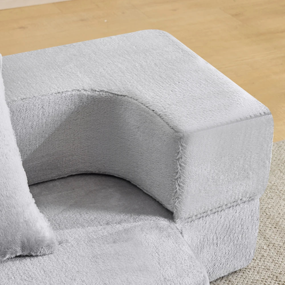 2‑Seat 2‑in‑1 Modern Convertible Sofa, Double‑Use Multi‑Purpose Couch