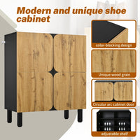 80*38.5*90cm Modern Shoe Cabinet, Unique Design, Features Four Doors