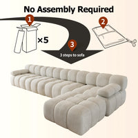 400cm L-Shape Corner Foam Boneless Compression Sofa
